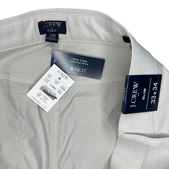 NWT J. Crew Slim-Fit Five-Pocket Tech Pant Size 33x34 - Picture 6 of 8